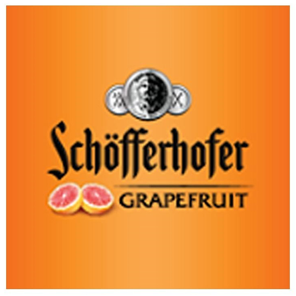 Sch&ouml;fferhofer Grapefruit logo with sliced grapefruits on an orange background.